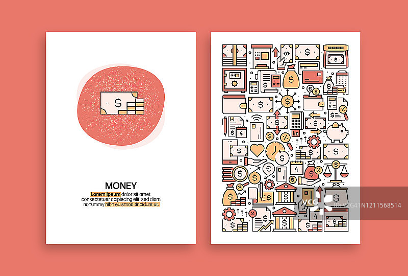 资金相关设计：宣传册、封面、宣传单和年度报告的现代矢量模板图片素材