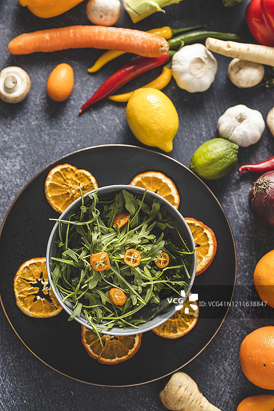 蔬菜水果混合沙拉图片素材