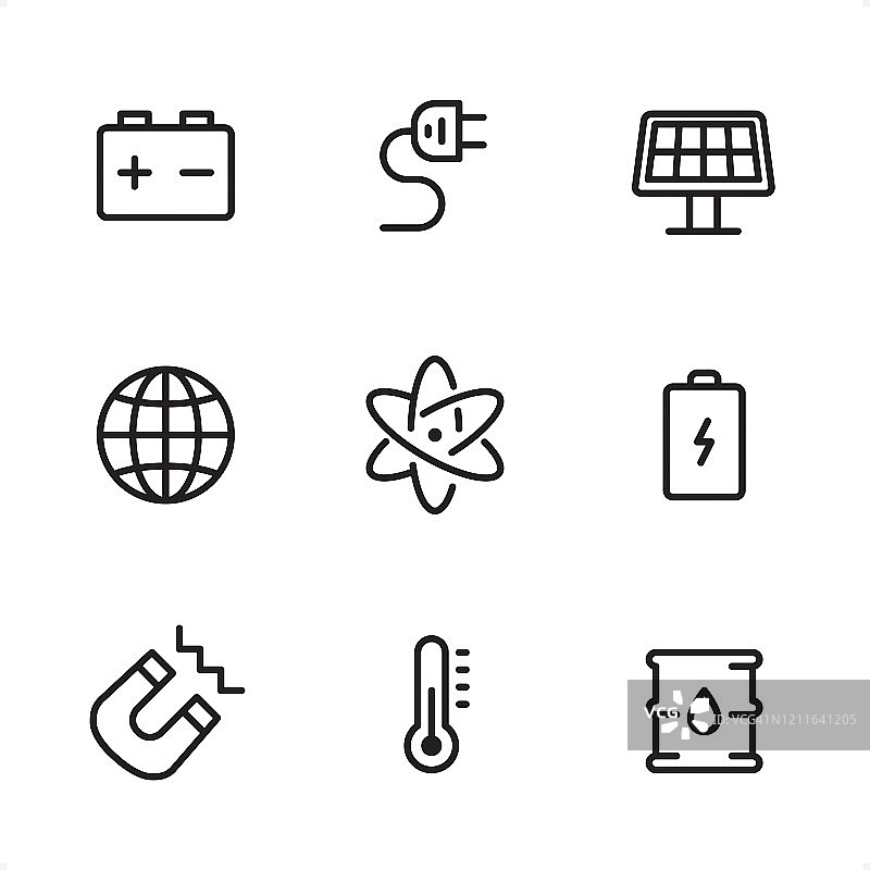能源单线条图标图片素材