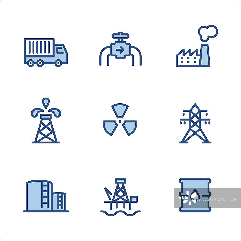 工业：像素完美蓝色图标图片素材