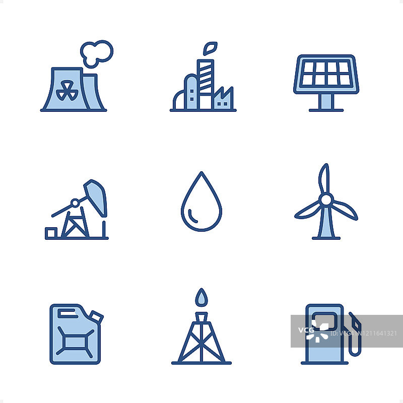 工业：像素完美蓝色图标图片素材