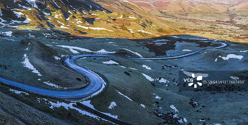 英国德比郡峰区冰路图片素材