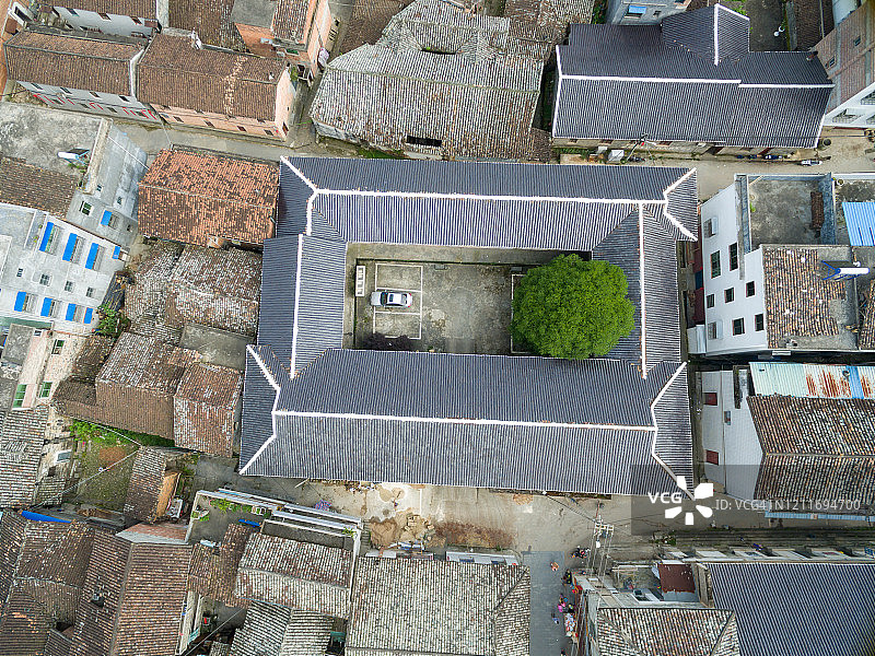 抚州市广昌县驿前村的航拍景色图片素材