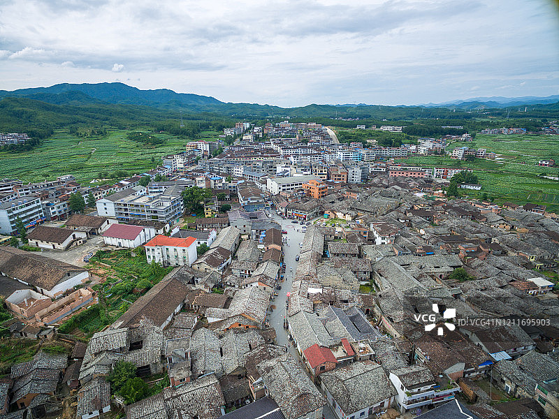 抚州市广昌县驿前村的航拍景色图片素材