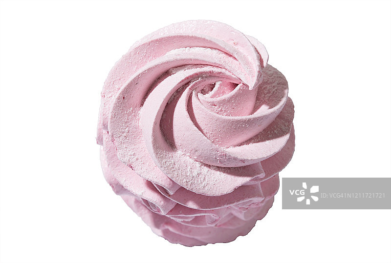 白色背景上的蛋白酥或西风酥或棉花糖图片素材