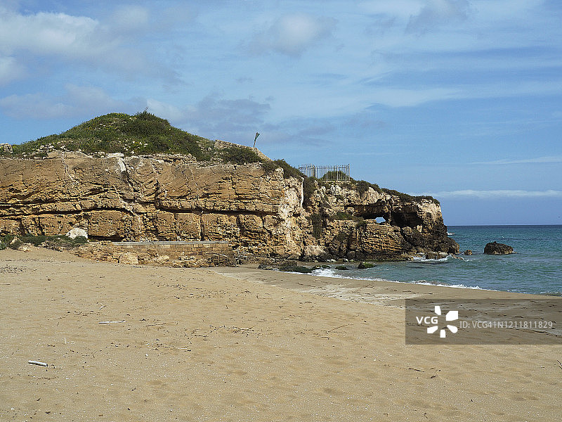 西西里岛埃洛罗海滩和埃洛罗考古遗址图片素材