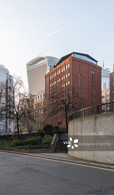 从下泰晤士街望向芬丘奇街 20 号图片素材