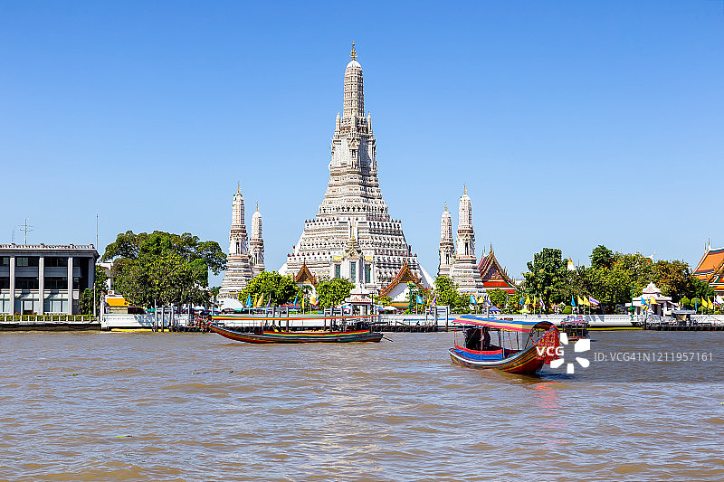 郑王庙（黎明寺）与湄南河图片素材