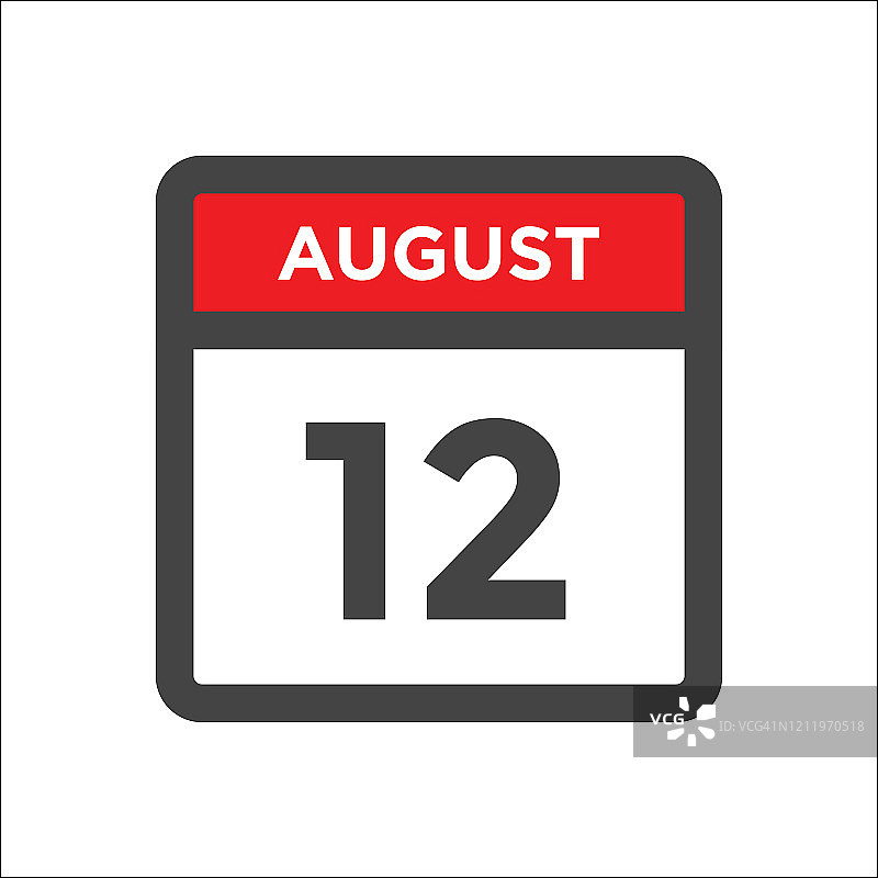 8月12日日历图标图片素材