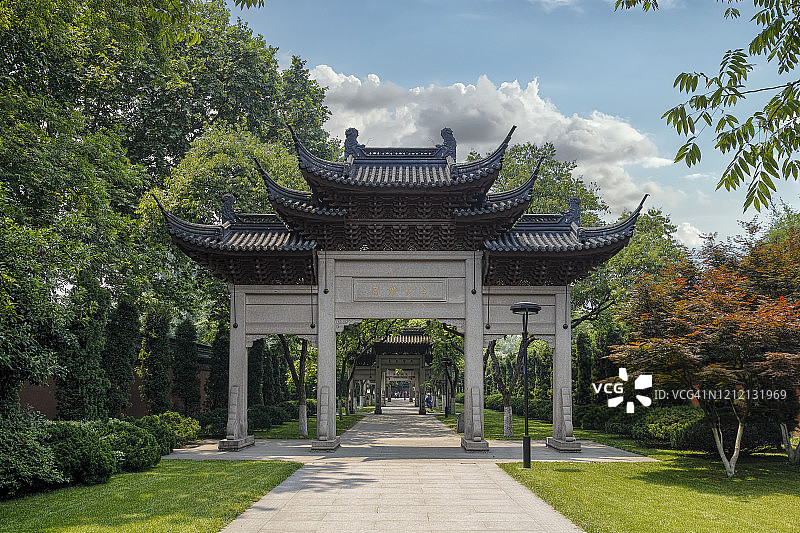 中国杭州西湖牌坊图片素材