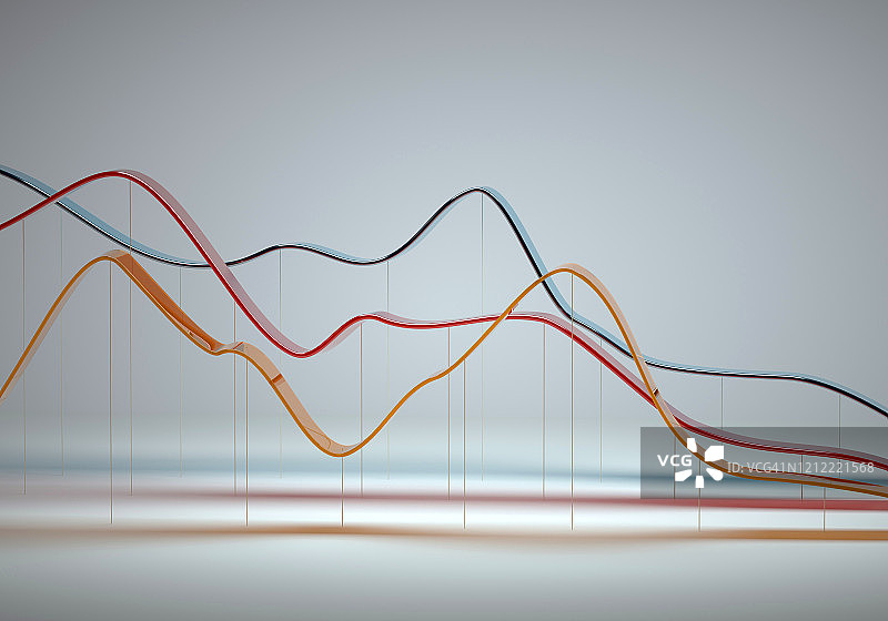 抽象彩色曲线图表图片素材