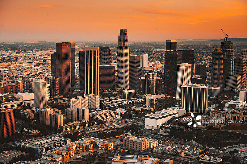 从直升机上俯瞰洛杉矶图片素材