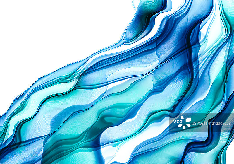 抽象蓝绿色水彩酒精墨水流动绘画手绘现代艺术设计模板图片素材