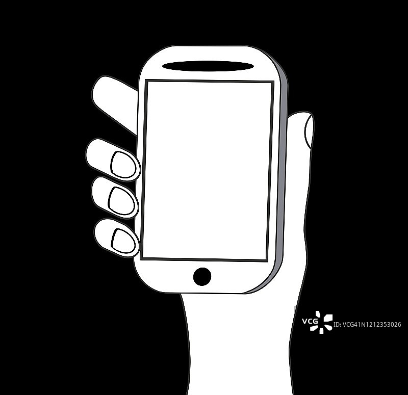 绘制手持智能手机图片素材