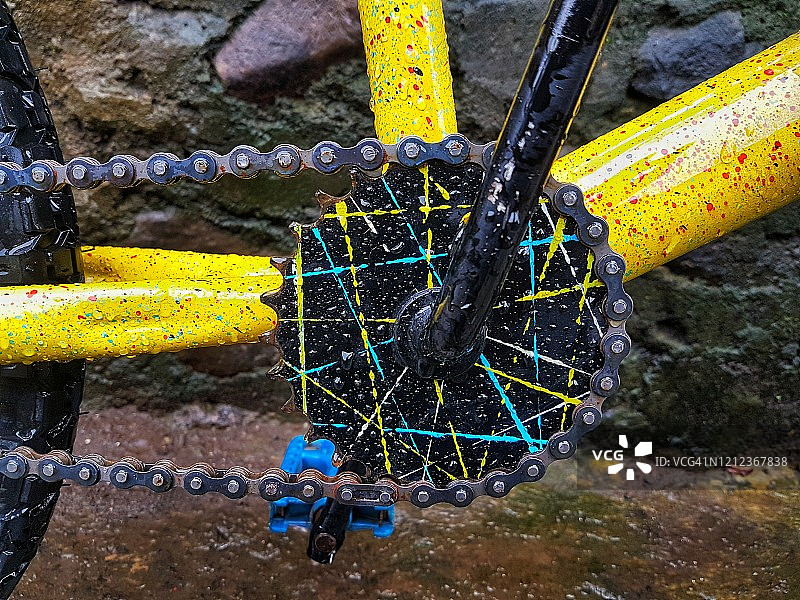 自行车链条的特写图片素材