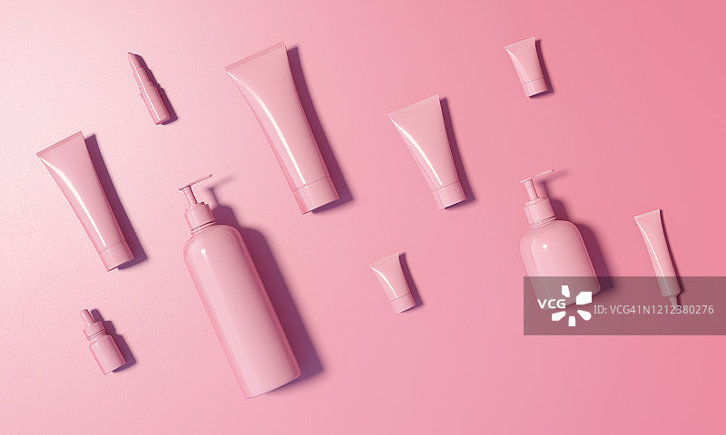 粉色化妆品样机图片素材