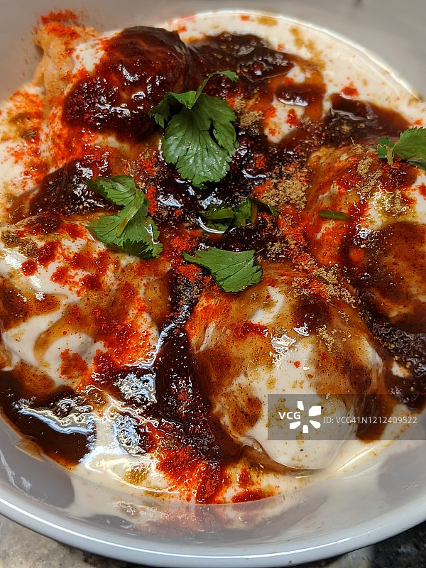 印度小吃 दही 巴拉图片素材