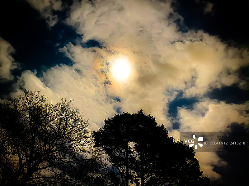 明亮的超级月亮图片素材