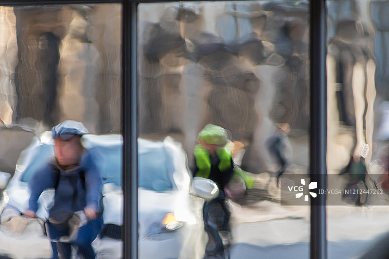 透过毛玻璃看到的模糊影像，英国牛津图片素材