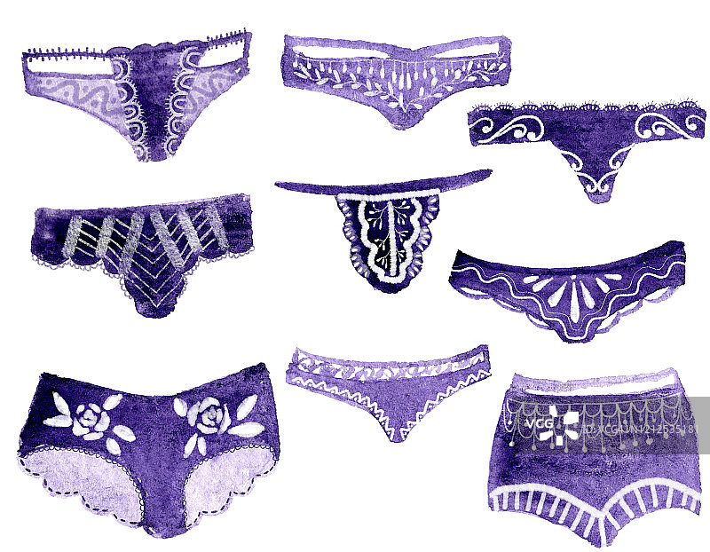 女士内衣水彩画图片素材