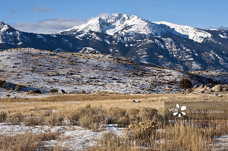 蒙大拿州加勒廷山脉的电气峰图片素材