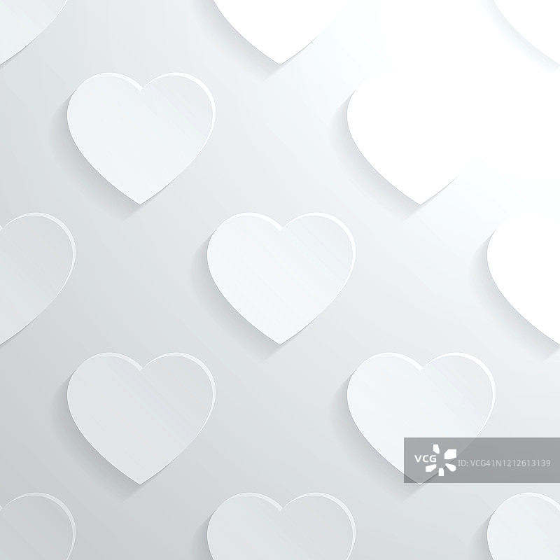 抽象白色背景 - 心形图案图片素材