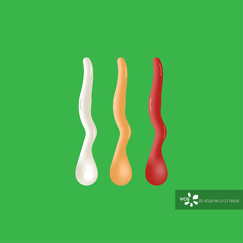 番茄酱、芥末、蛋黄酱等不同酱料合集图片素材