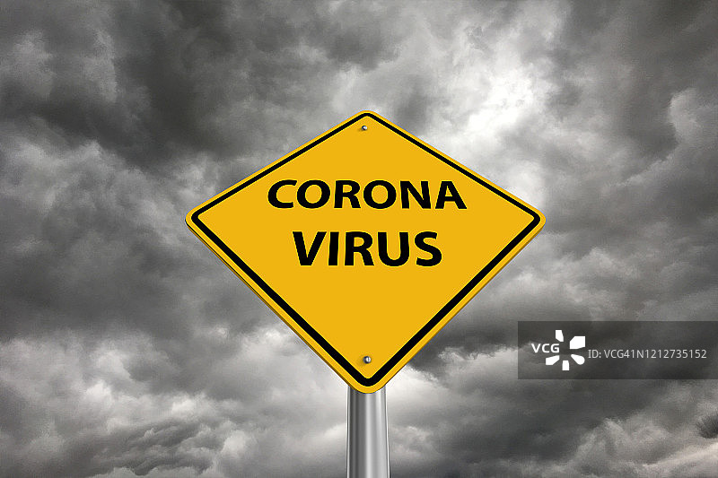 新冠病毒危机预警标志图片素材