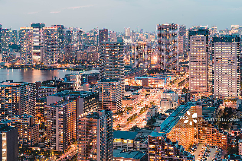 东京暮光天际线图片素材