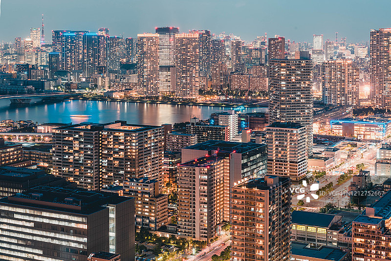 东京暮光天际线图片素材