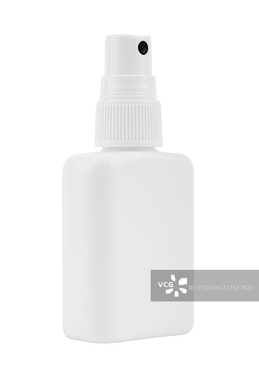 白色医用喷雾瓶，用于皮肤消毒，隔离在白色背景上图片素材