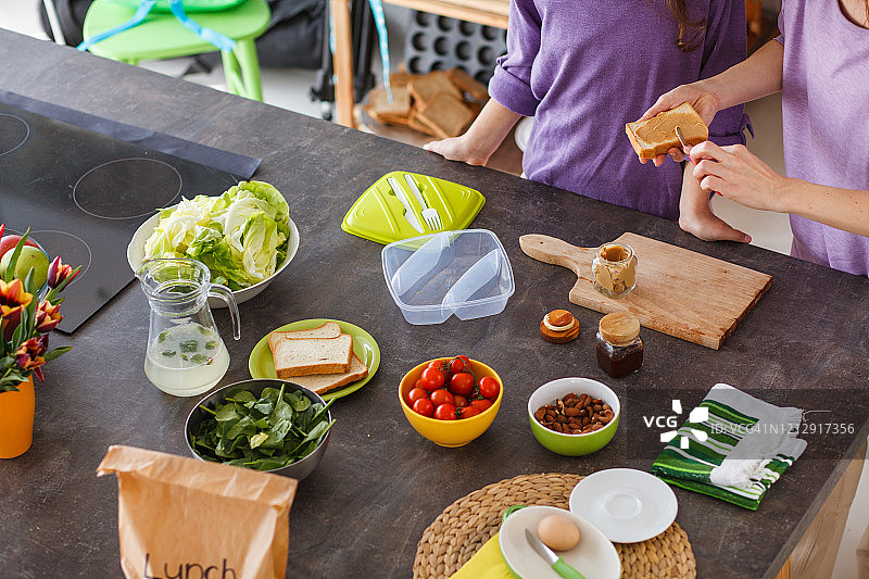 制作新鲜健康外带小吃的食材和用具图片素材