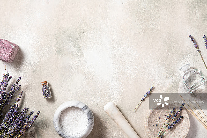 水疗护理自然背景，俯视扁平风格，呵护理念图片素材