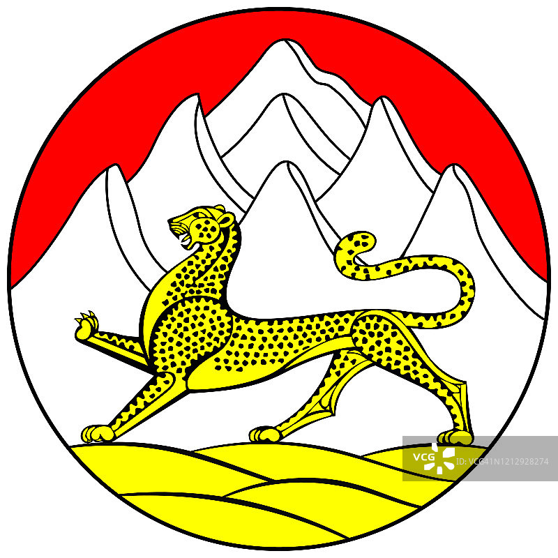 俄罗斯北奥塞梯-阿兰共和国纹章图片素材