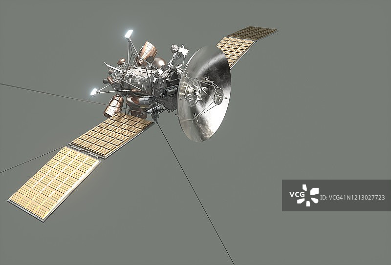 带太阳能电池板的卫星图片素材