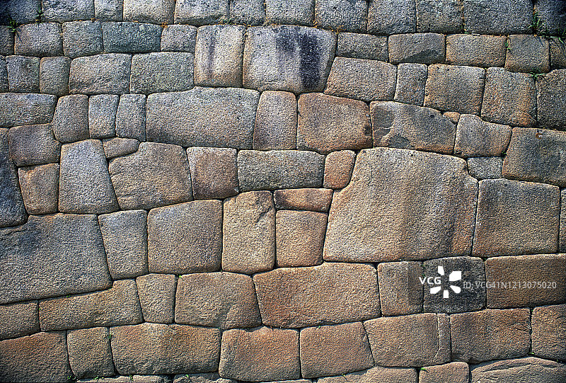 秘鲁马丘比丘墙上的石制品图片素材
