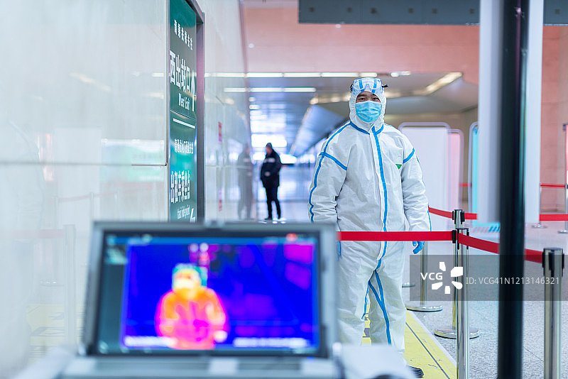 COVID-19红外热成像检测图片素材