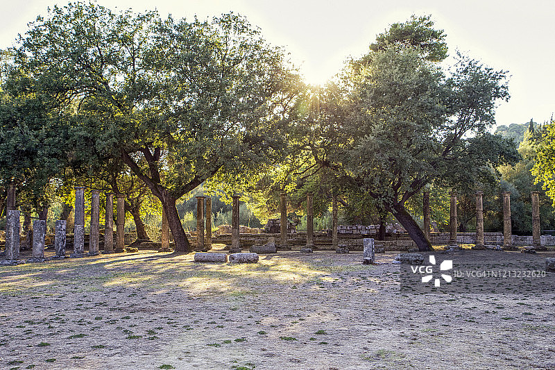希腊奥林匹亚古希腊摔跤场遗址图片素材