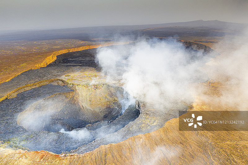 埃尔塔阿雷火山，达纳基勒洼地，阿法尔，埃塞俄比亚，非洲图片素材