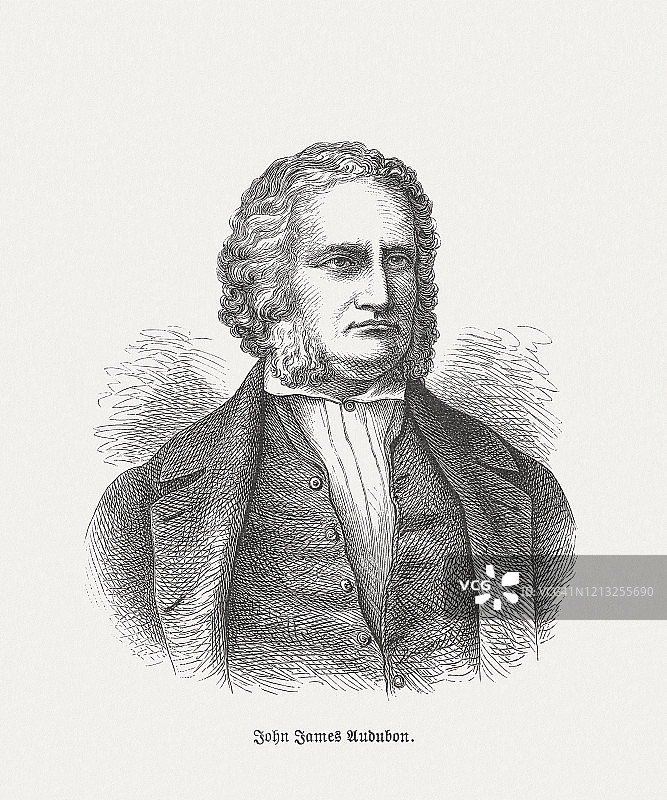 约翰·詹姆斯·奥杜邦（1785-1851），美国鸟类学家和画家，出版于1893年图片素材