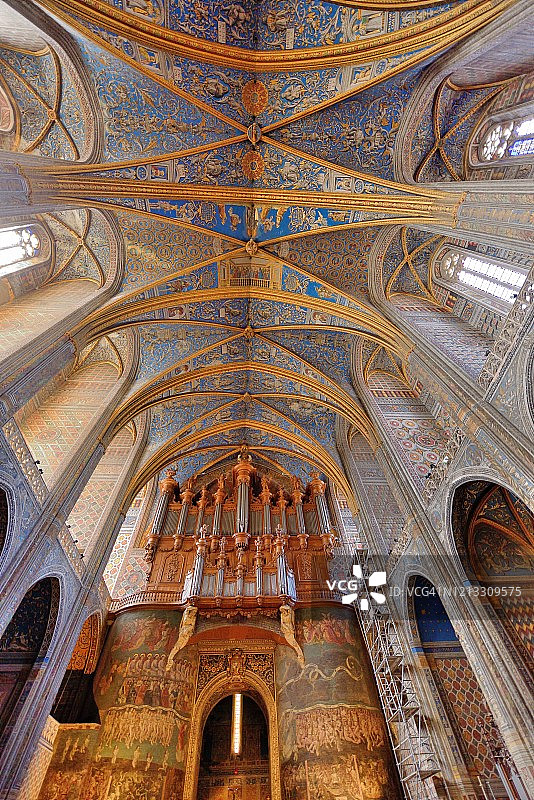 阿尔比圣塞西尔大教堂内的管风琴图片素材