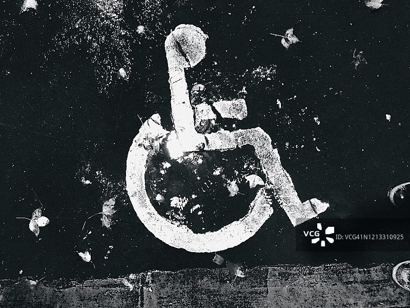 黑白残疾概念图片素材