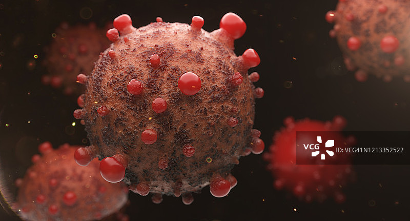 新冠病毒COVID-19病毒特写图片素材