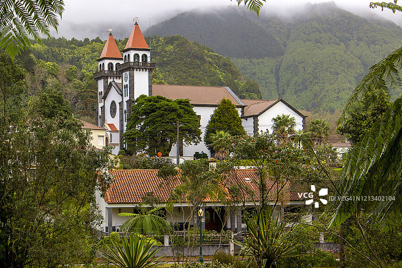 葡萄牙亚速尔群岛圣米格尔岛的富尔纳斯图片素材