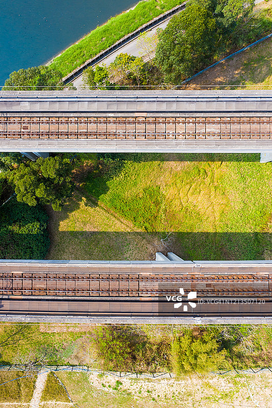 香港元朗区西铁线航拍图片素材