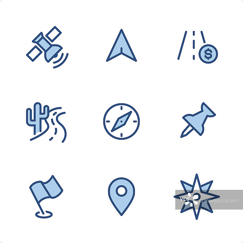 导航-完美像素蓝色图标图片素材
