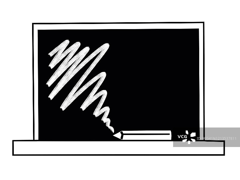 黑板上的粉笔线条画图片素材