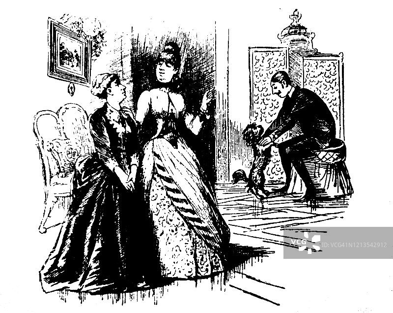 与狗的家庭图片素材