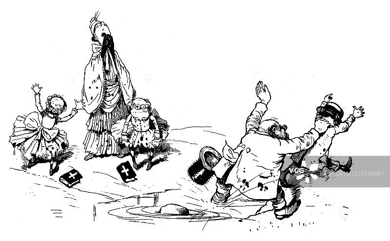 父亲追赶做了错事的儿子图片素材