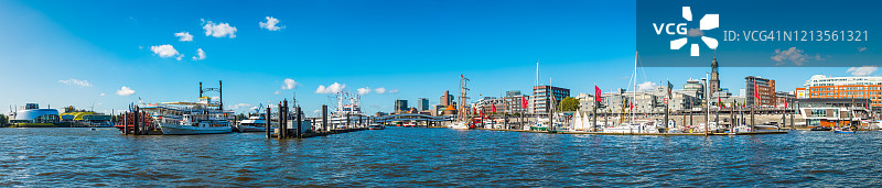 德国汉堡港口城市滨水全景图片素材